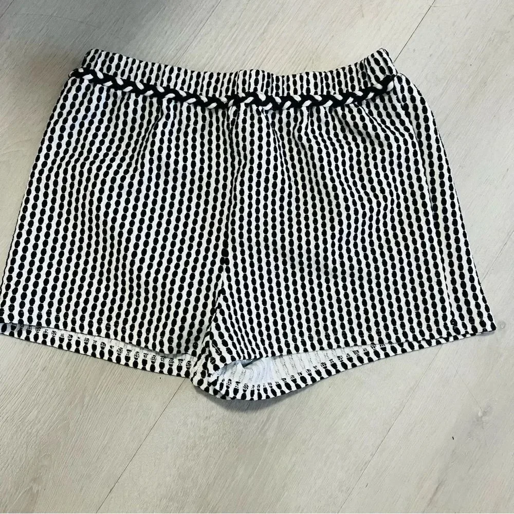 Kate Mack Girls Size 12 Top & Shorts Black and White Set Casual Everyday EUC